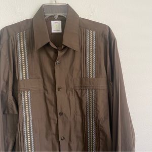 Dos Carolinas Guayabera Long Sleeve Button Up Shirt